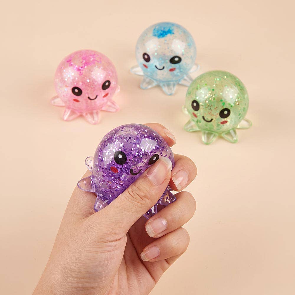 Glitter Octopus Squeeze Squishy Stress Relief Toy