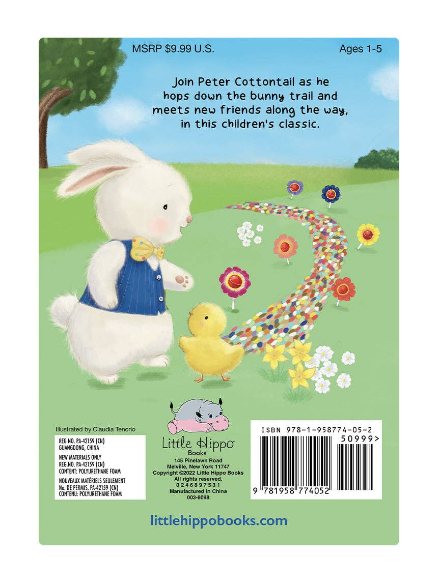 Little Hippo Books - Here Comes Peter Cottontail - Children's Padded Board Book for Easter