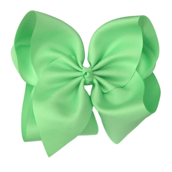 The Solid Bow - 6 inch Solid Grosgrain Bow/French Barrette