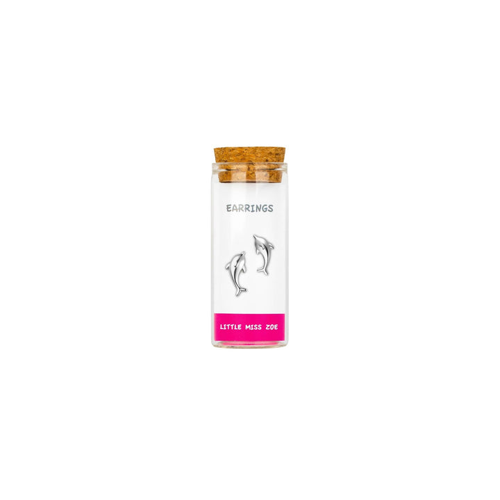 Little Miss Zoe - Stud Kids Earrings in a Bottle: Colorful Smiley Pink