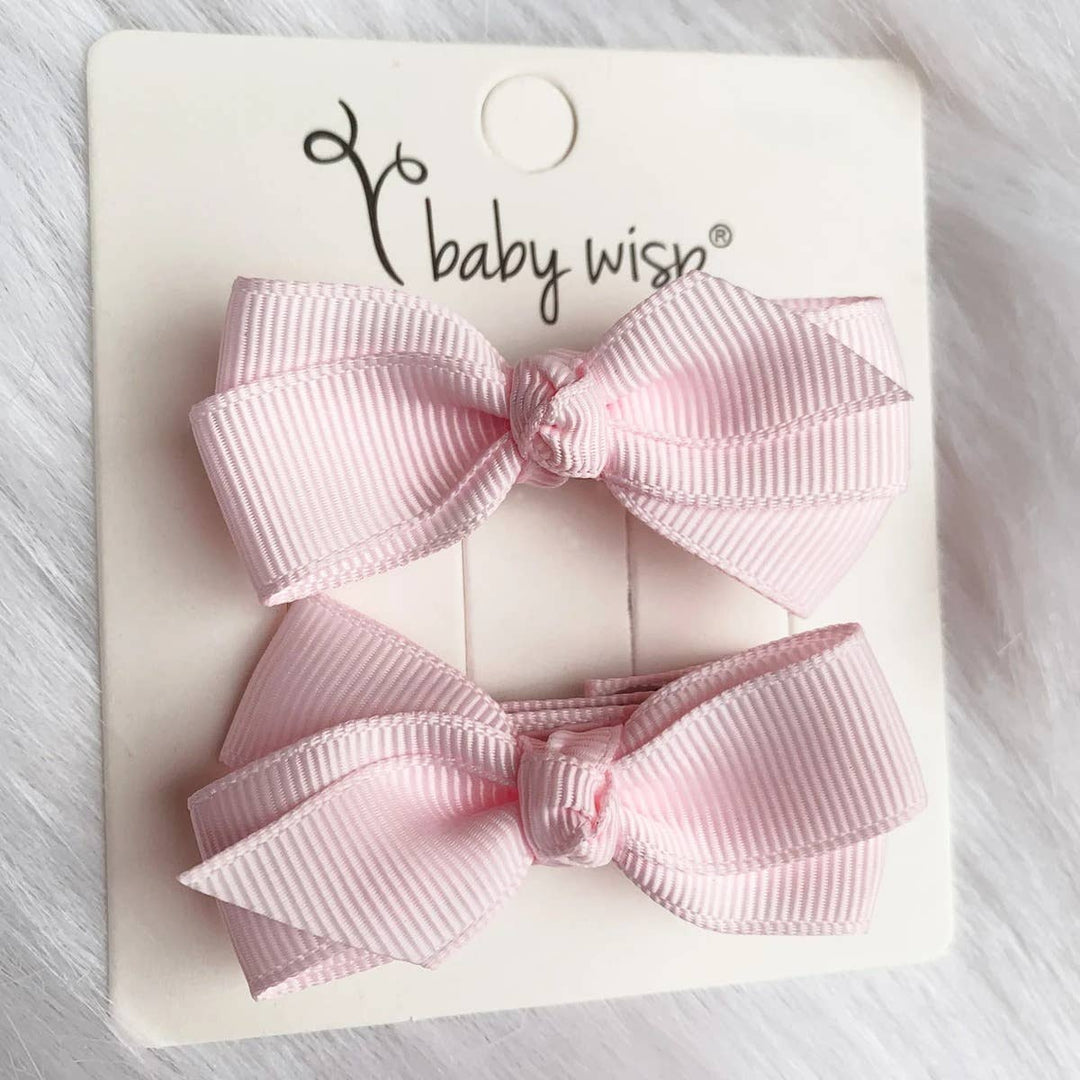 Baby Wisp - Aiyanna Ribbon Boutique 2Bows Knotted center Alligator Clips