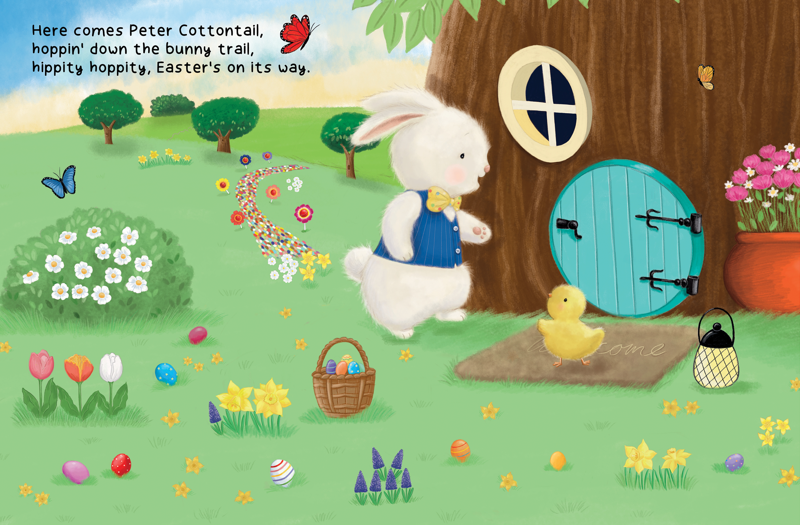 Little Hippo Books - Here Comes Peter Cottontail - Children's Padded Board Book for Easter