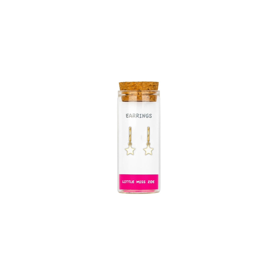 Little Miss Zoe - Stud Kids Earrings in a Bottle: Colorful Smiley Pink