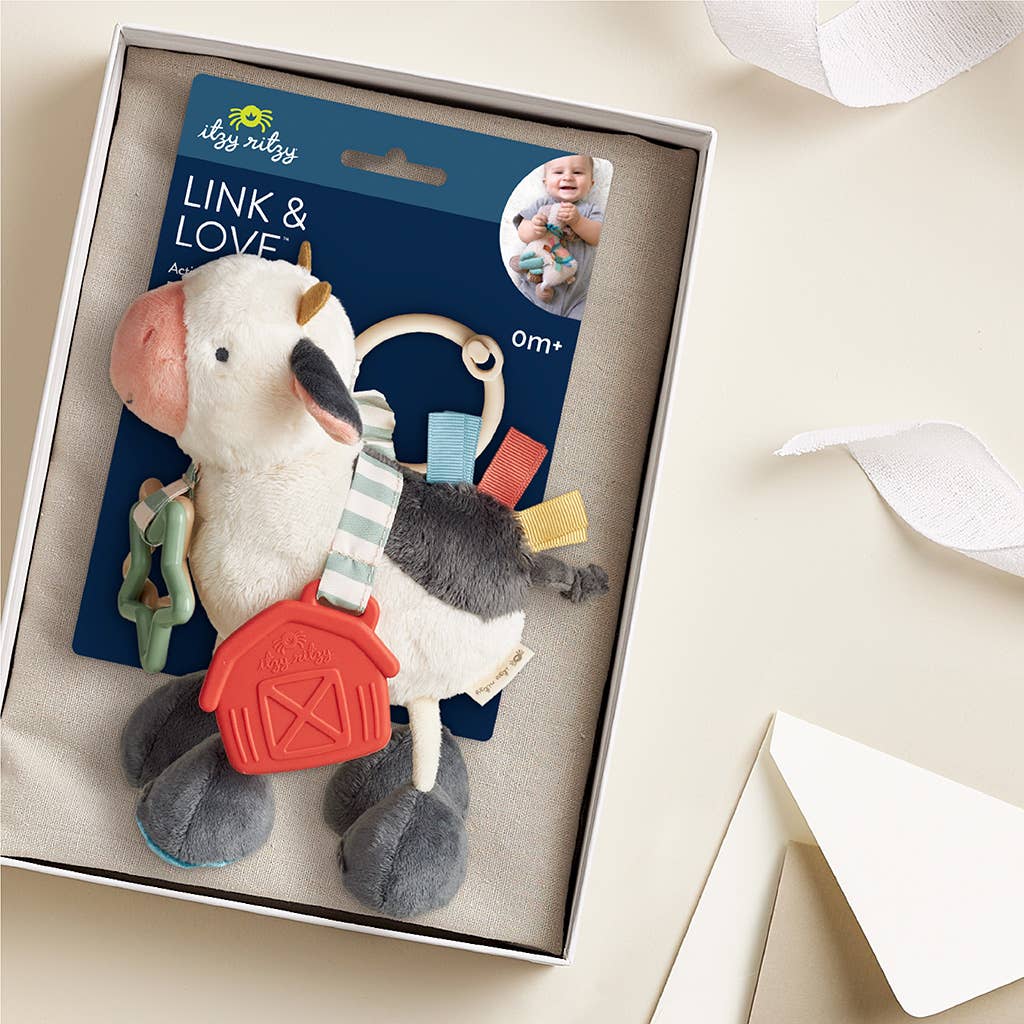 Itzy Ritzy - Cow Itzy Friends Link &amp; Love™ Activity Plush