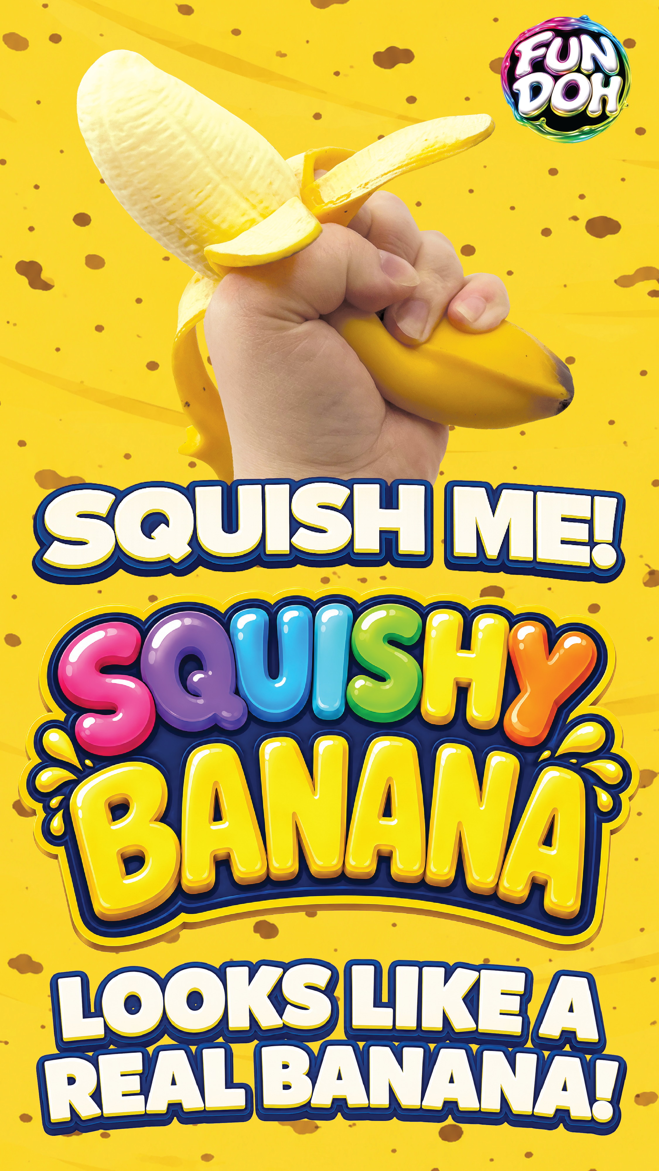 Novelty Brands - Fun Doh Banana Squishy Stress Relief Toy