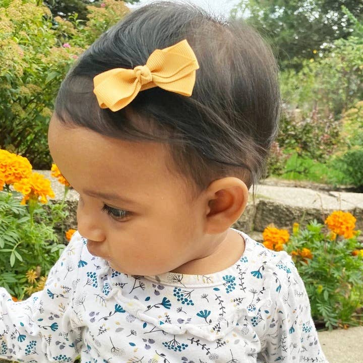 Baby Wisp - Aiyanna Ribbon Boutique 2Bows Knotted center Alligator Clips