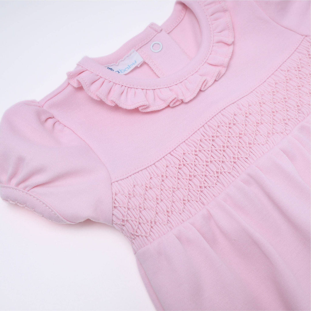 Magnolia Baby - Essentials Solid Smocked Bubble - Pink