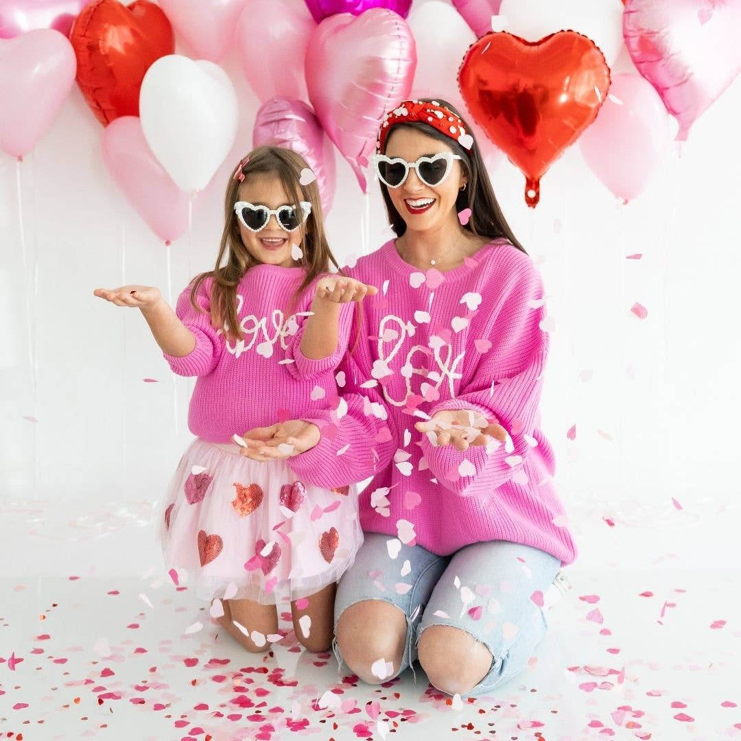 Sweet Wink - Love Valentine's Day Knit Sweater - Mommy and Me