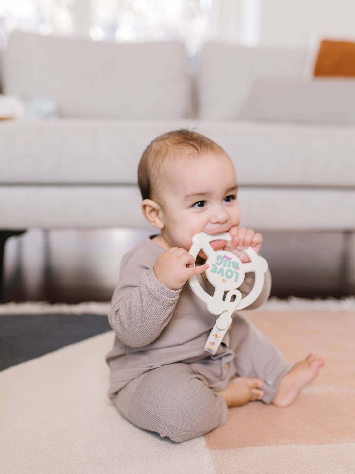 JuJuBe - Silicone Teether Ring with Detachable Clip Love Bug