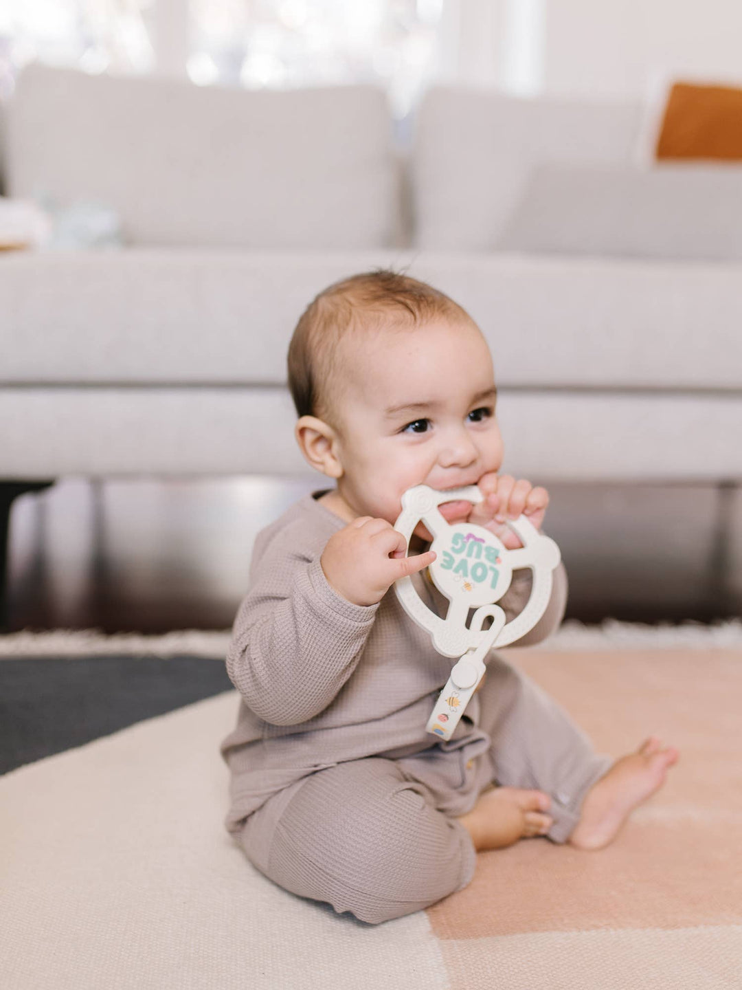 JuJuBe - Silicone Teether Ring with Detachable Clip Love Bug *FINAL SALE*