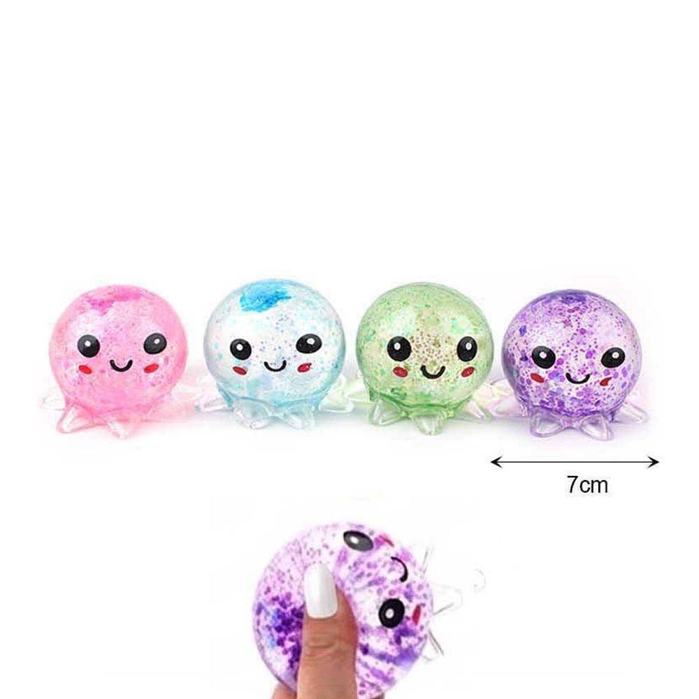 Glitter Octopus Squeeze Squishy Stress Relief Toy