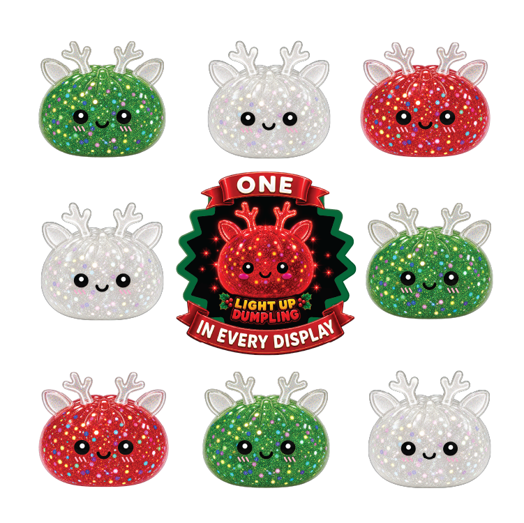 Novelty Brands - Fun Doh Christmas Mystery Reindeer Dumpling Squishy Toy