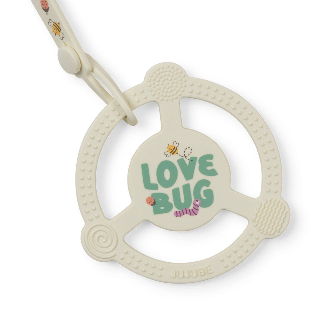 JuJuBe - Silicone Teether Ring with Detachable Clip Love Bug *FINAL SALE*