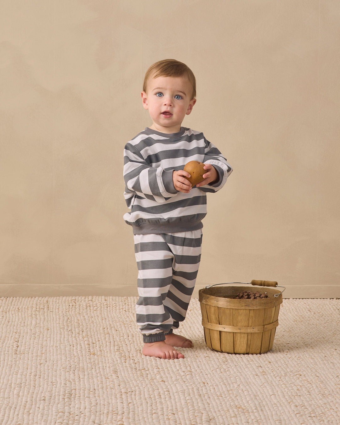 Quincy Mae - Oversized Sweatpants - Midnight Stripe