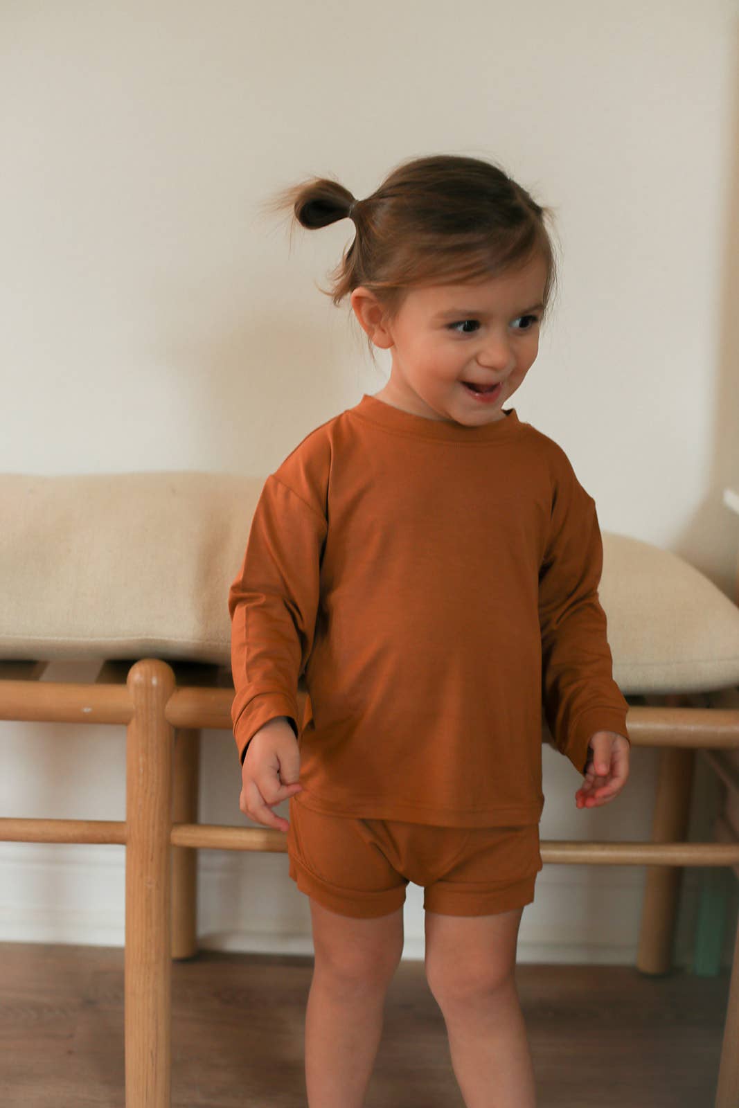 Southern Slumber - Pecan Solid Bamboo Long Sleeve T-Shirt Set