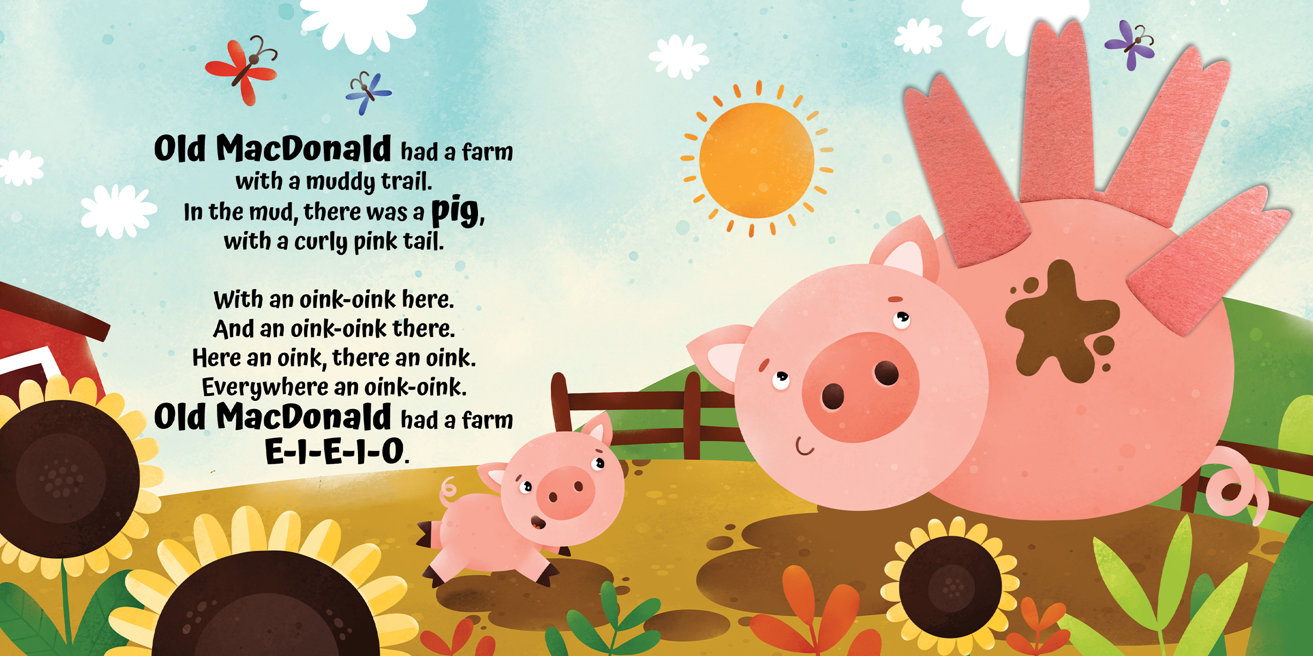 Little Hippo Books - Old MacDonald Had a Farm - Children's Sensory Board Book with Multiple Touch and Feel Felt Legs and More
