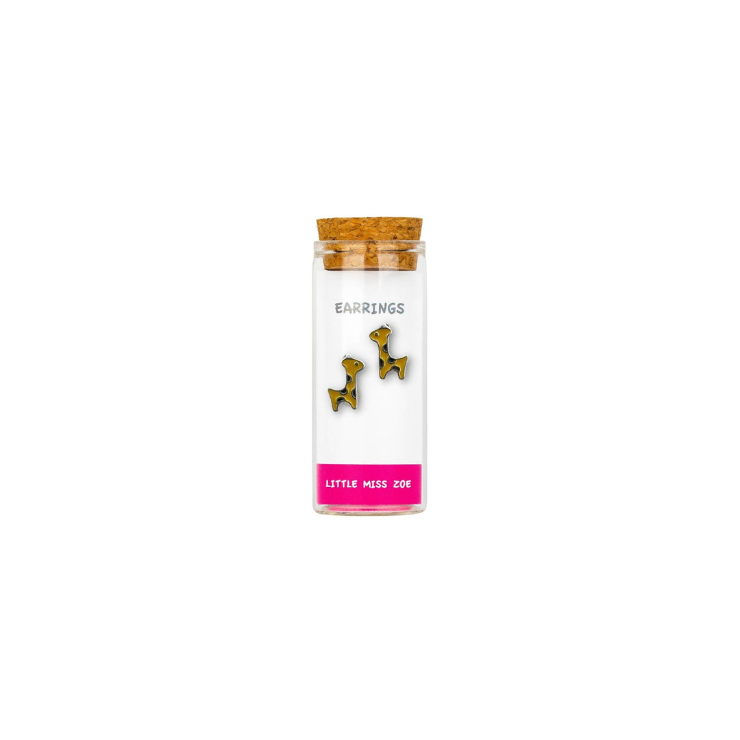 Little Miss Zoe - Stud Kids Earrings in a Bottle: Colorful Smiley Pink