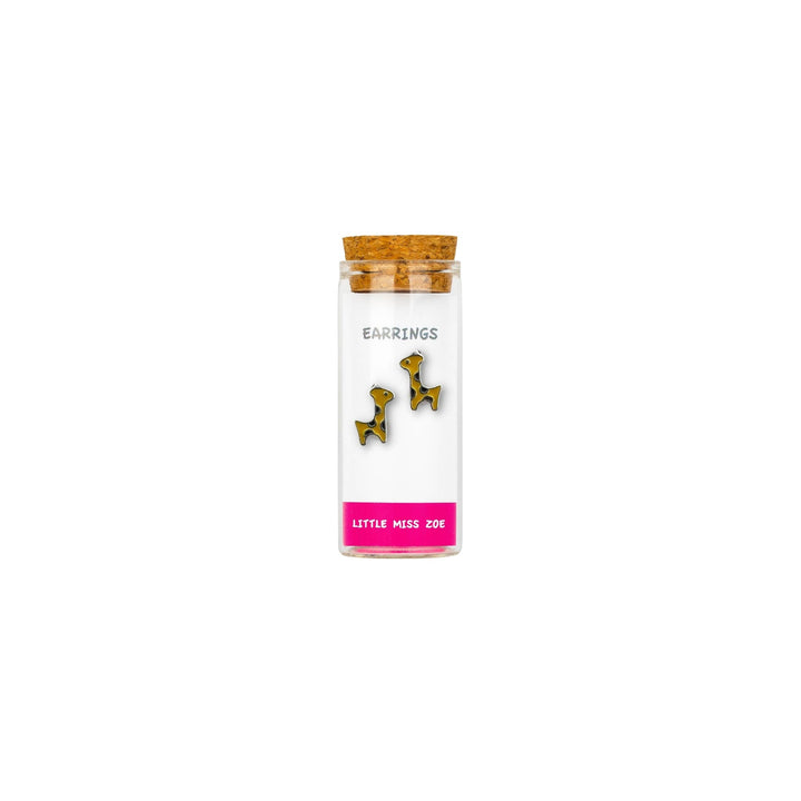 Little Miss Zoe - Stud Kids Earrings in a Bottle: Colorful Smiley Pink