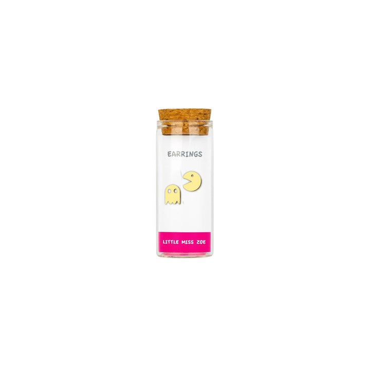 Little Miss Zoe - Stud Kids Earrings in a Bottle: Colorful Smiley Pink