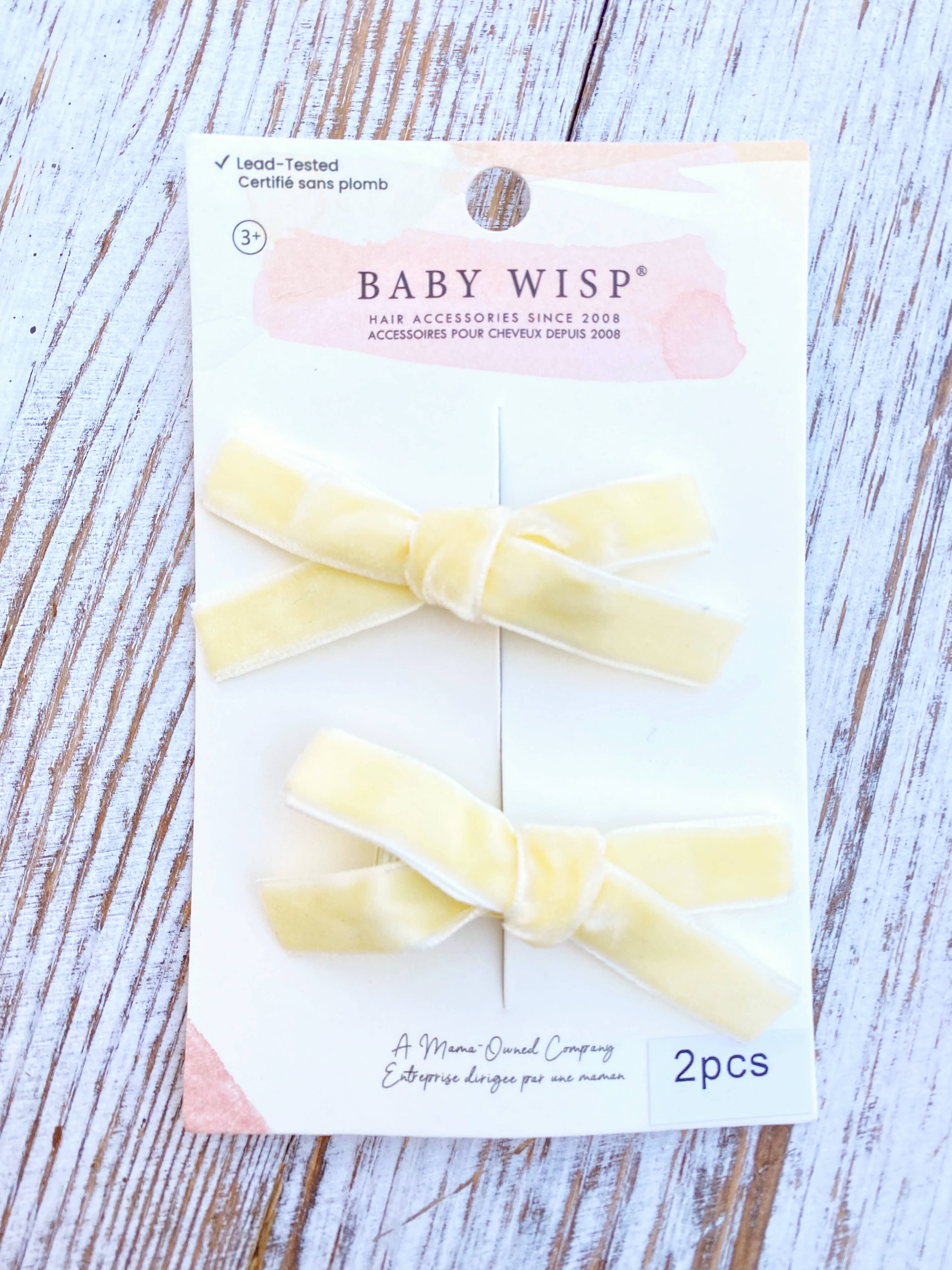 Baby Wisp - Velvet Pigtail Alligator Hair Clips Girls Christmas Bows