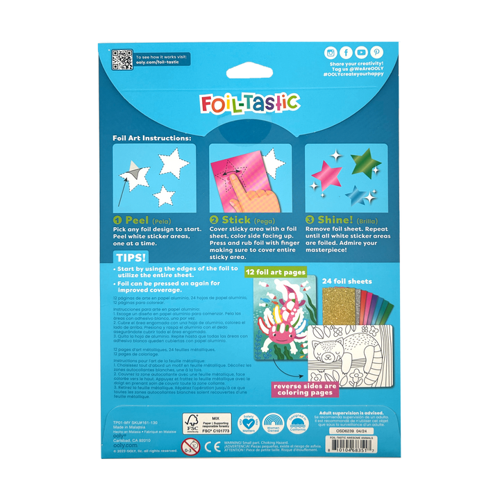 OOLY - Foil-tastic Foil Art Kit: Awesome Animals