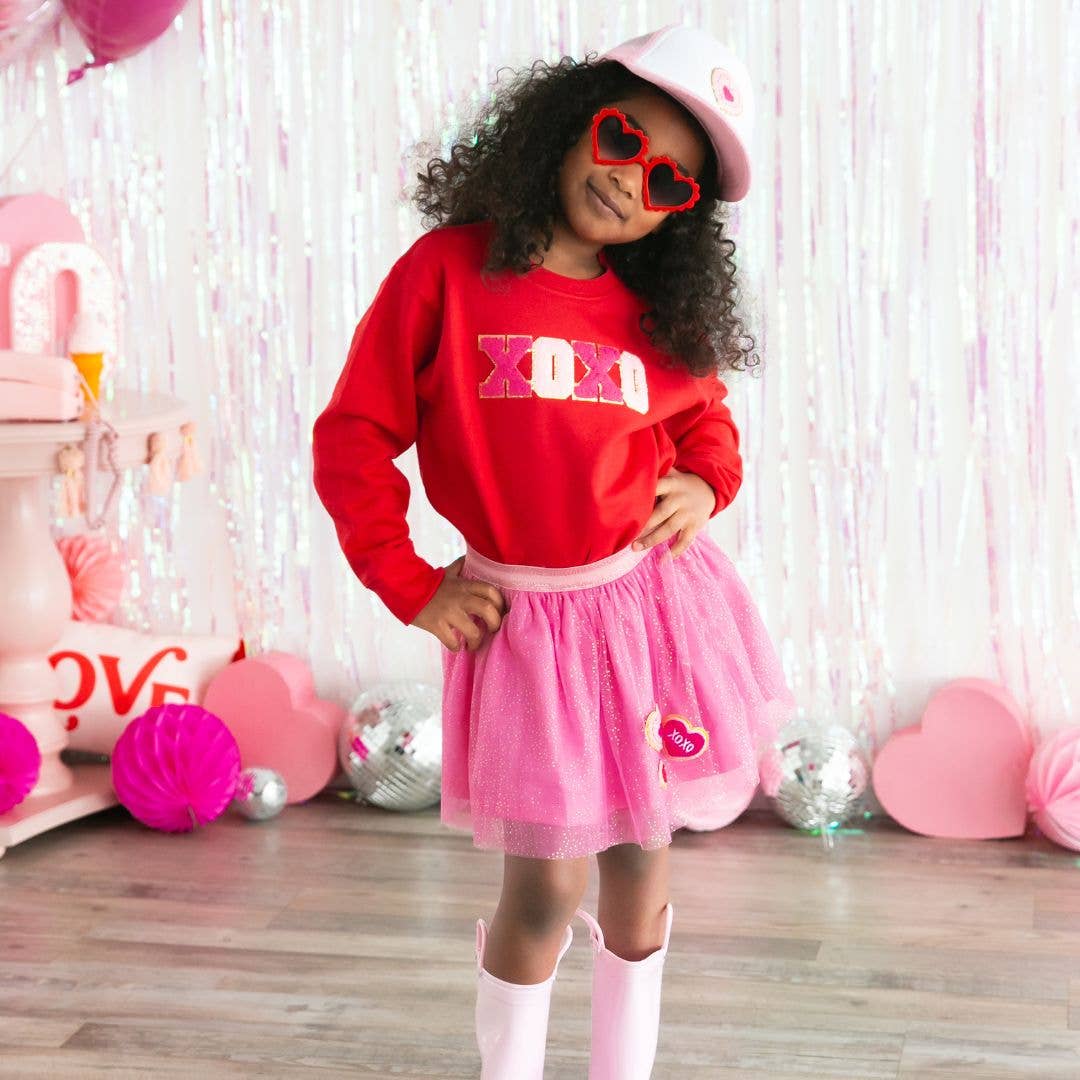 Sweet Wink - XOXO Patch Valentine's Day Sweatshirt -Kid's Valentine's Day