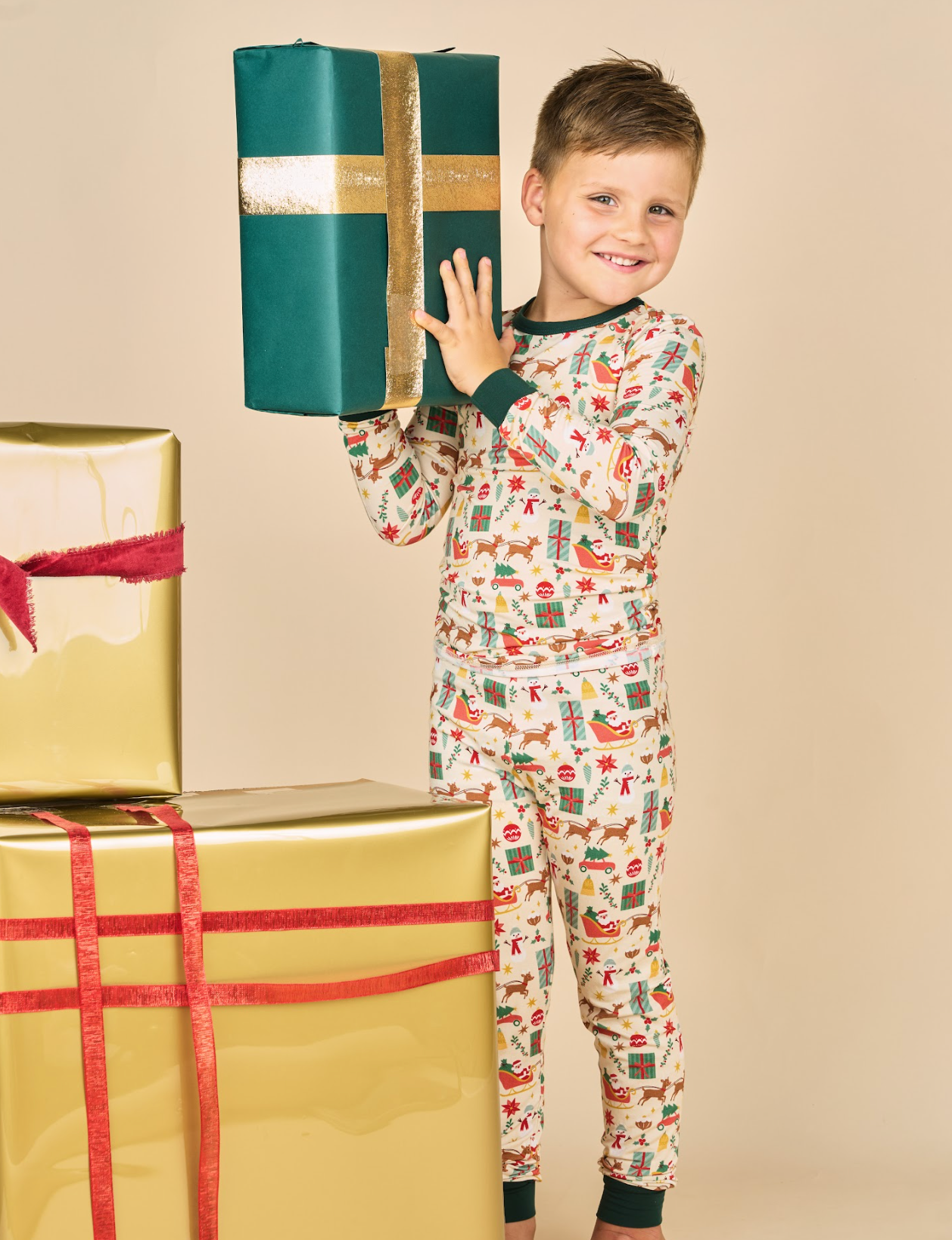 Emerson and Friends - Holiday Vintage Christmas Bamboo Kids Pajamas Toddler Set