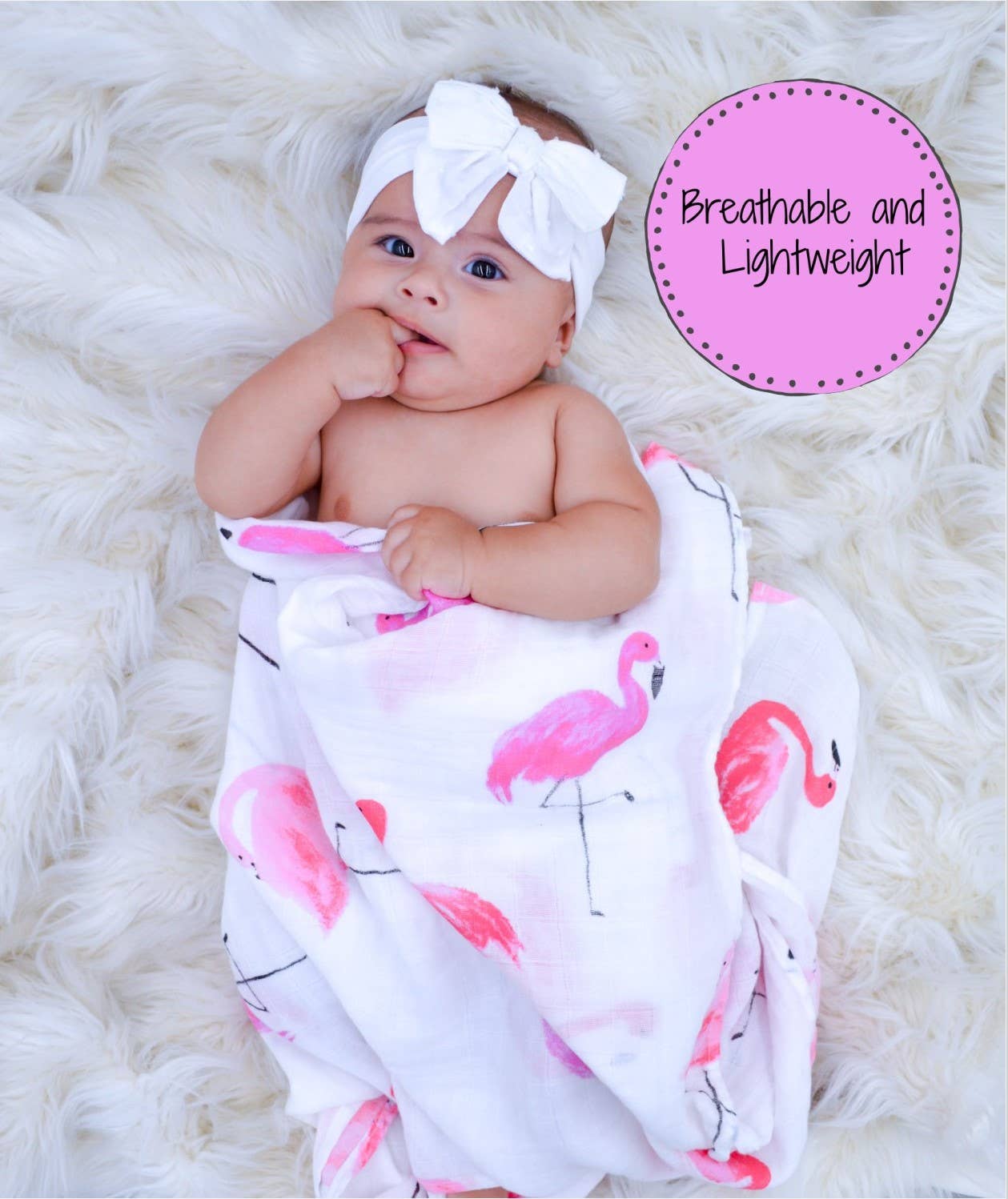 LollyBanks - Let's Flamingle - Baby Swaddle Blanket Set