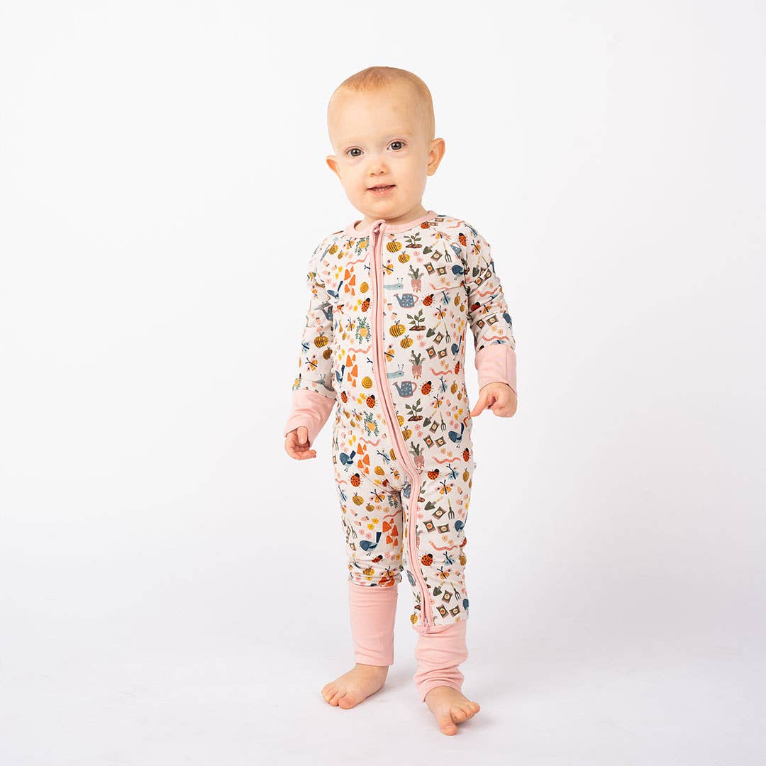 Emerson and Friends - Garden Friends Bamboo Baby Pajamas - Convertible