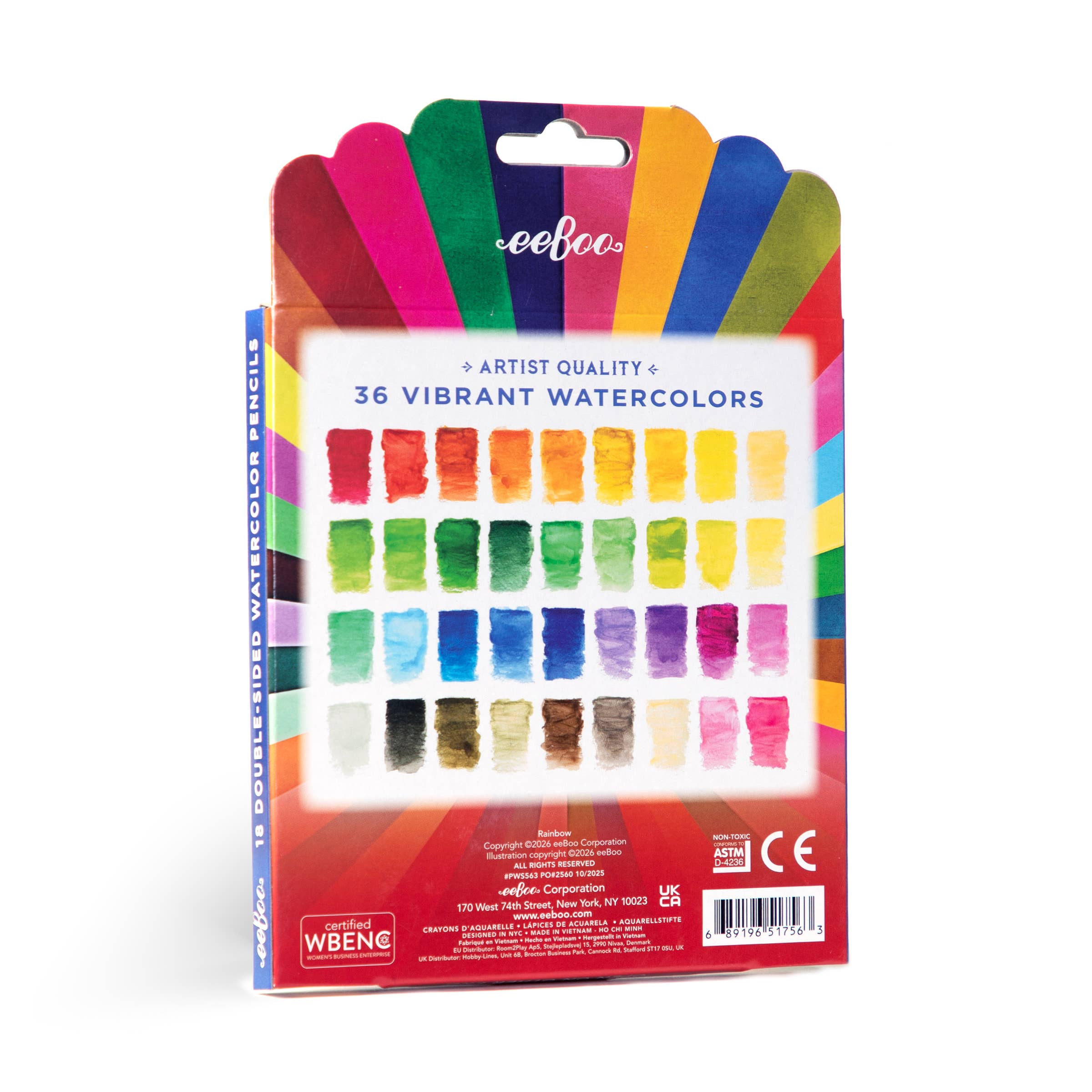 eeBoo - Rainbow 18 Double-Sided Watercolor Pencils