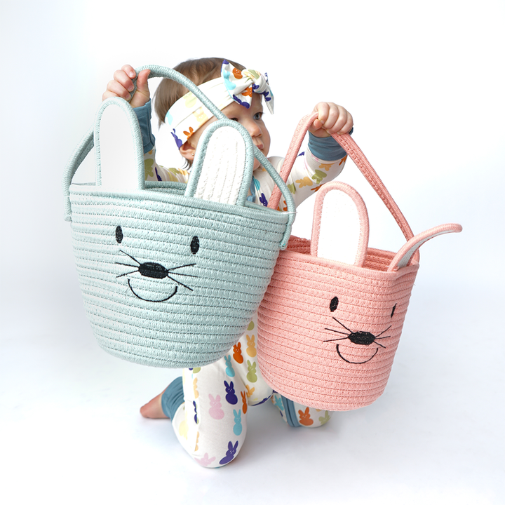 Emerson and Friends - Rope Easter Basket - Pink Bunny, Lucy&