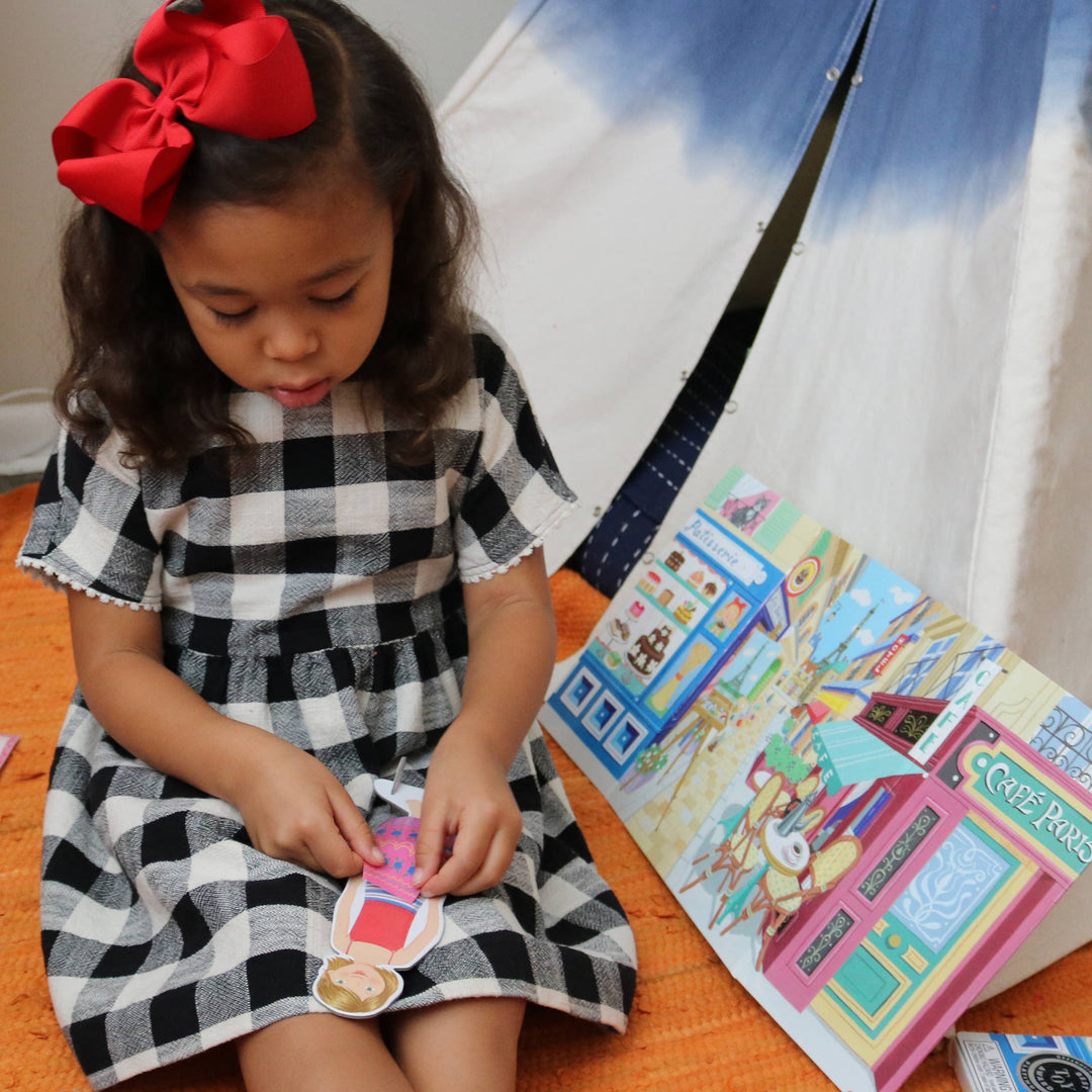 eeBoo - Baker &amp; Painter Paper Doll Set A Day in Paris