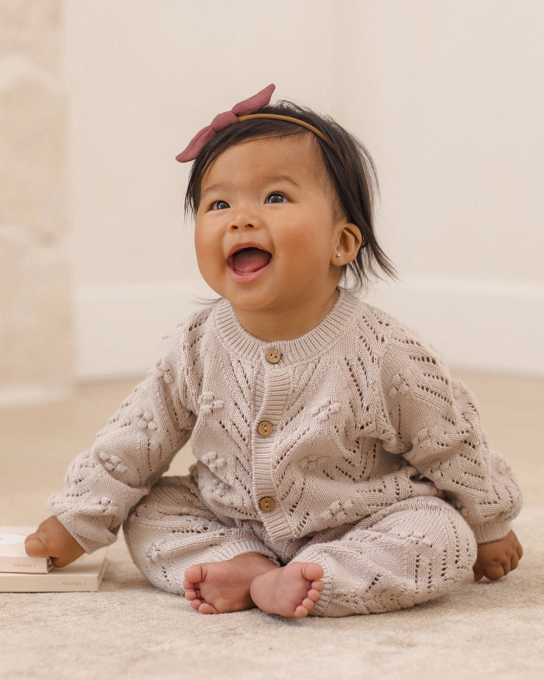 Quincy Mae - Long Sleeve Bubble Romper - Lilac Mist