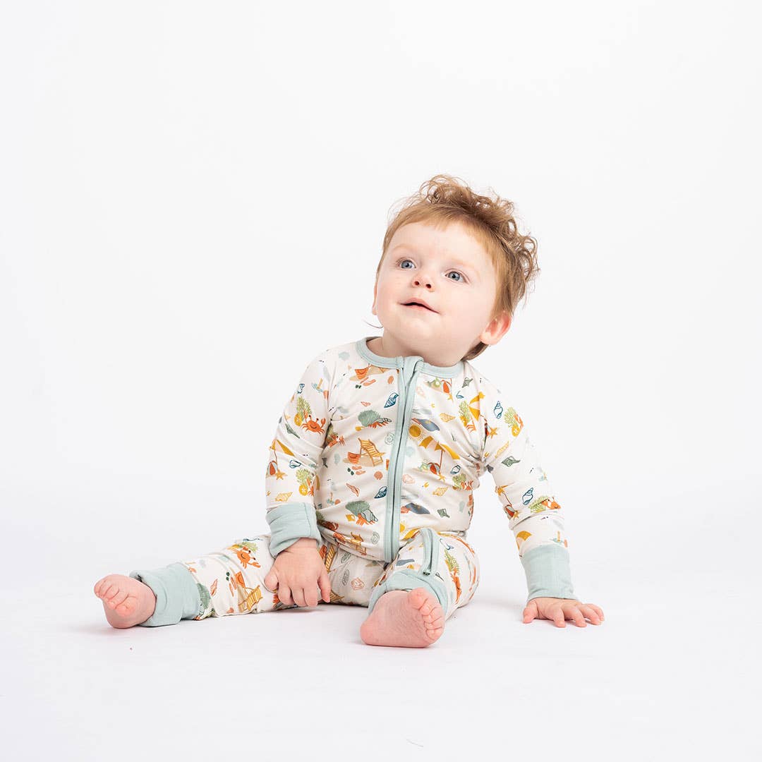 Emerson and Friends - Beach Bamboo Baby Pajama - Beach Day, Convertible