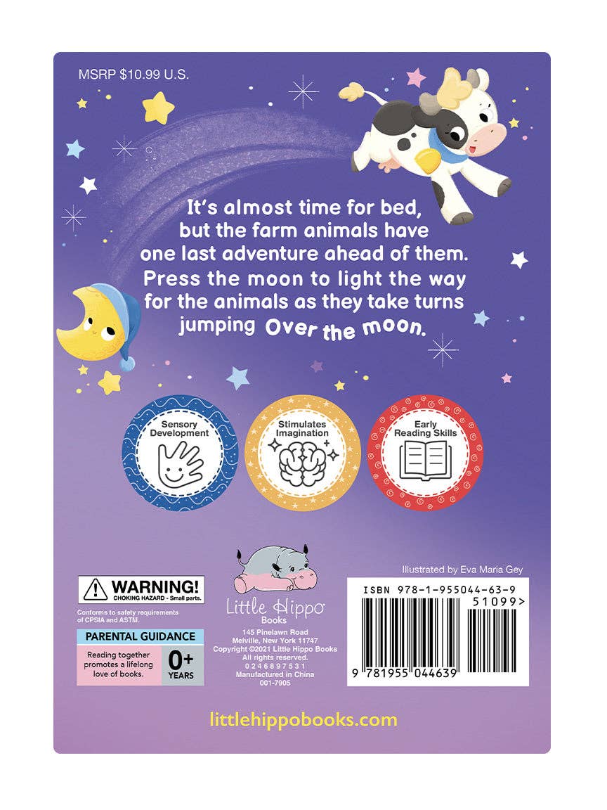 Little Hippo Books - Over the Moon Sensory Touch and Light-Up Board Book