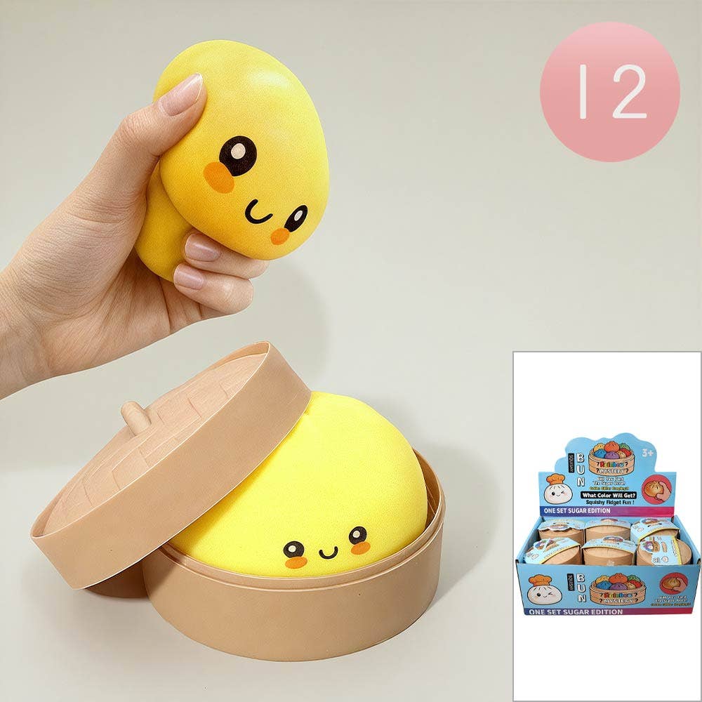 Sensibling Corp. - 12PCS - Rainbow Squishy Mystery Dumpling Stress Relief Squeeze Toy