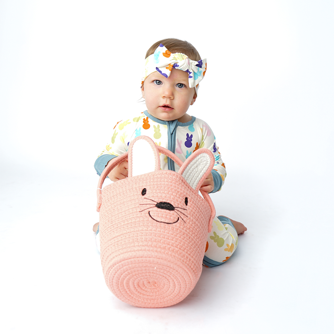 Emerson and Friends - Rope Easter Basket - Pink Bunny, Lucy&