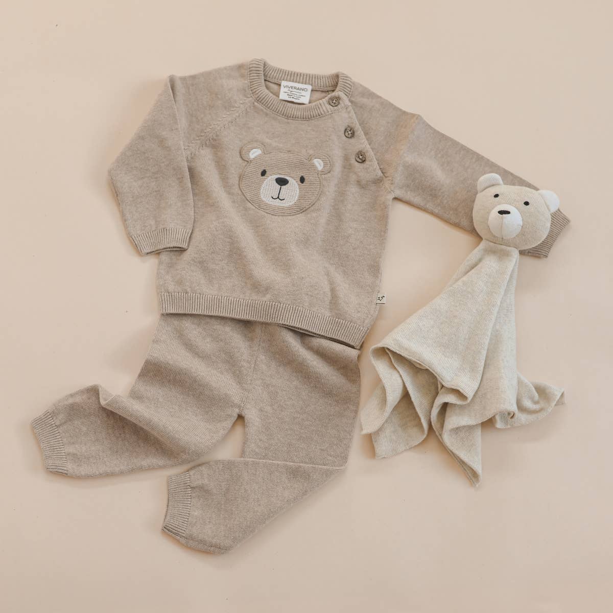 Viverano Organics - Teddy Bear Applique Baby Raglan Pullover (Organic Cotton)