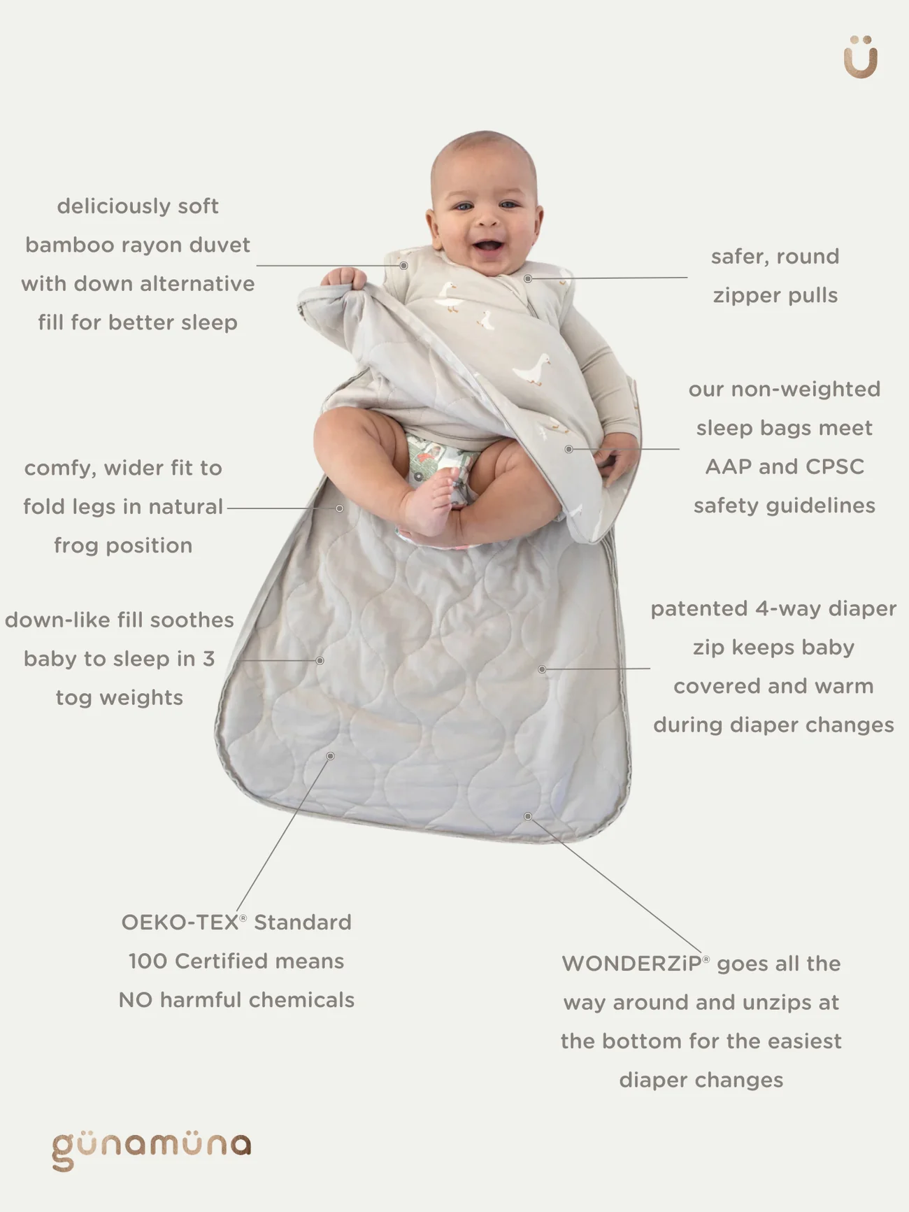 gunamuna - Sleep Bag 1.0 Tog - Mini Floral