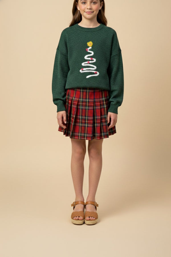 Hayden Girls - Plaid Pleated Twill Skirt *FINAL SALE*