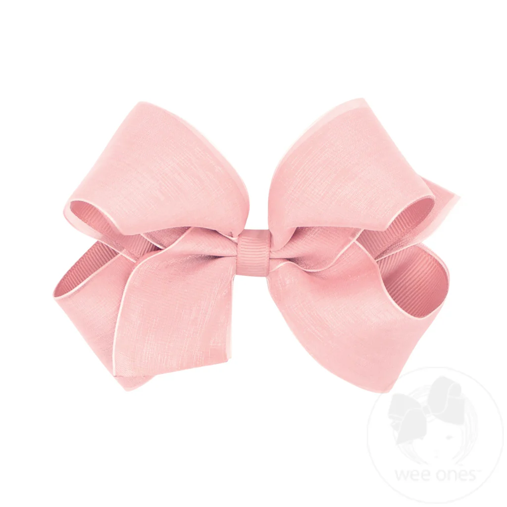 Wee Ones - Medium Organza Bow - Sweet Nectar