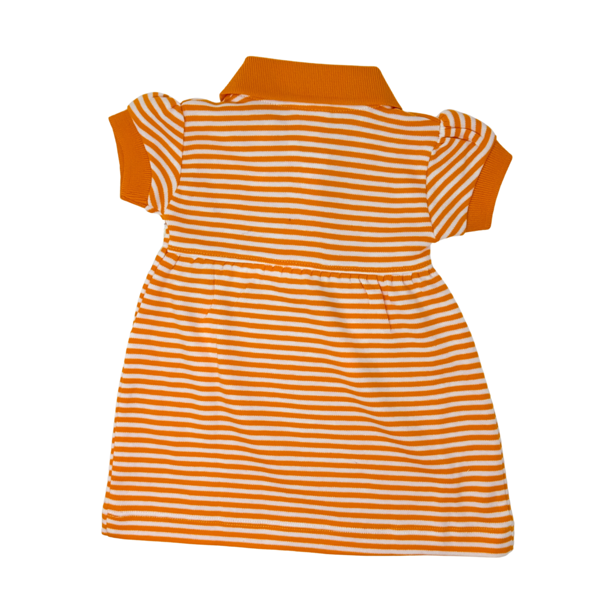 Creative Knitwear - Stripe Dress/ Bloomer - TN Orange/ White