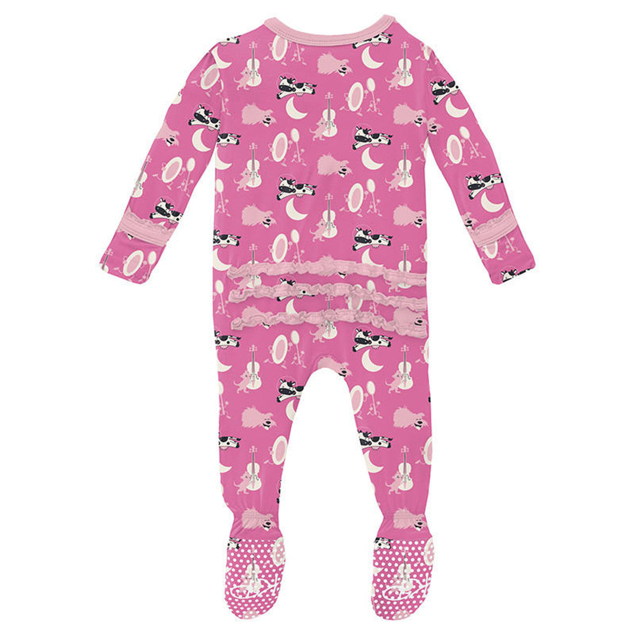 Kickee Pants - Print Muffin Ruffle Footie with 2 Way Zipper - Tulip Hey Diddle Diddle