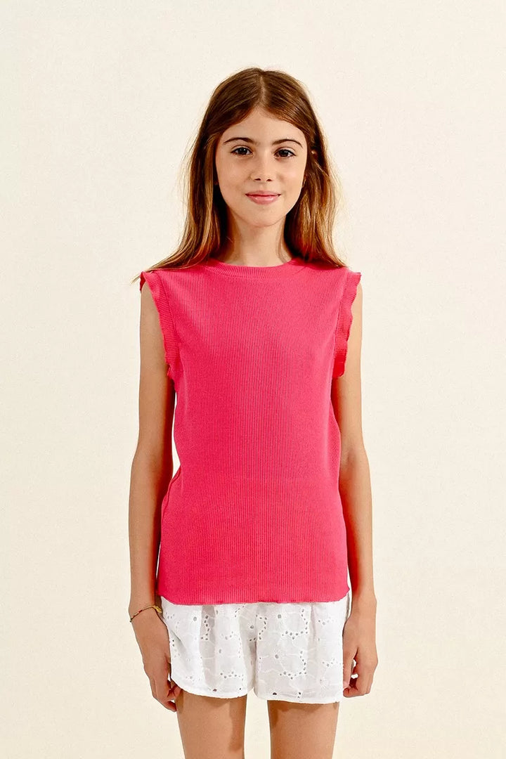 Molly Bracken - Girls Knitted Tee - Fuchsia *FINAL SALE*