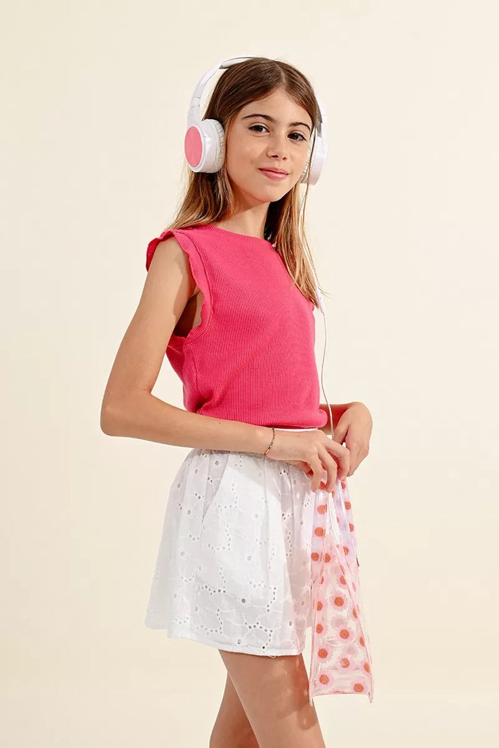 Molly Bracken - Girls Knitted Tee - Fuchsia *FINAL SALE*