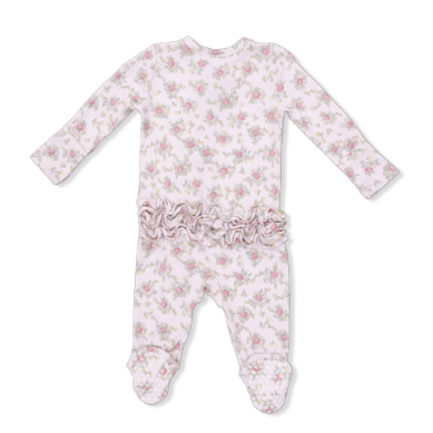 Angel Dear - 2 Way Ruffle Back Zipper Footie - Edith's Rose Garden