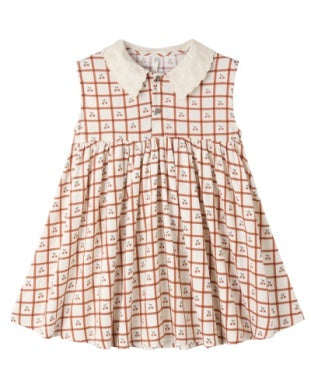 Rylee + Cru - Collared Babydoll Dress - Cherry Check
