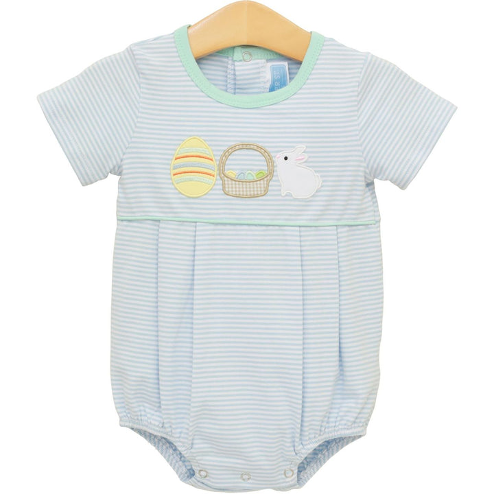 Trotter Street Kids - Bunnies &amp; Baskets Bubble - Blue *FINAL SALE*