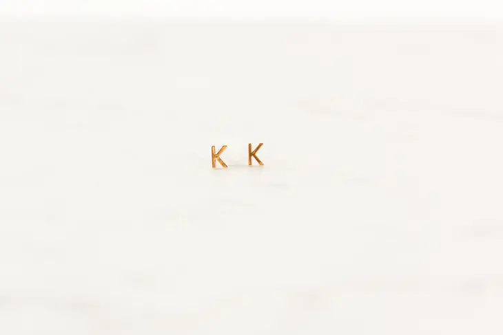 Michelle McDowell - Luxe Initial Earrings - Gold