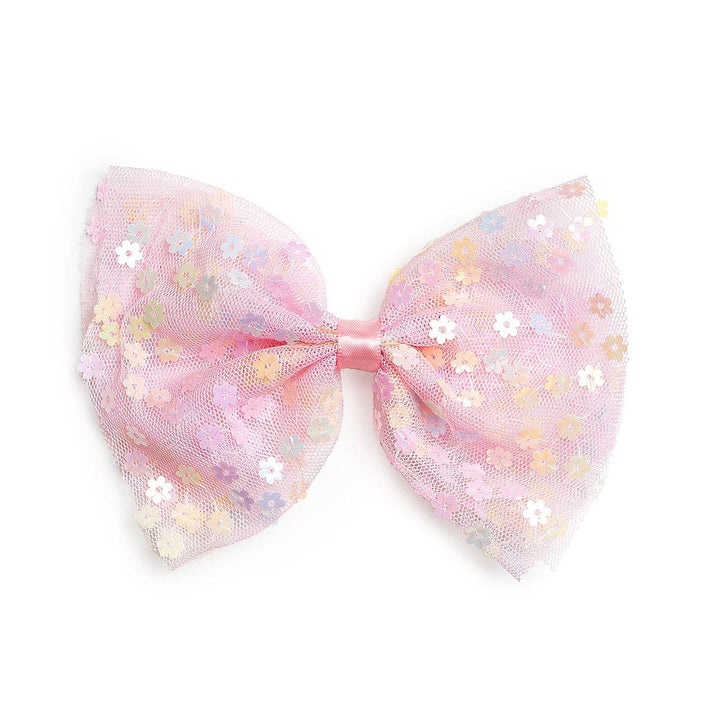 Sweet Wink - Pink Confetti Flower Bow Clip - Kids Spring Hair Clip *FINAL SALE*
